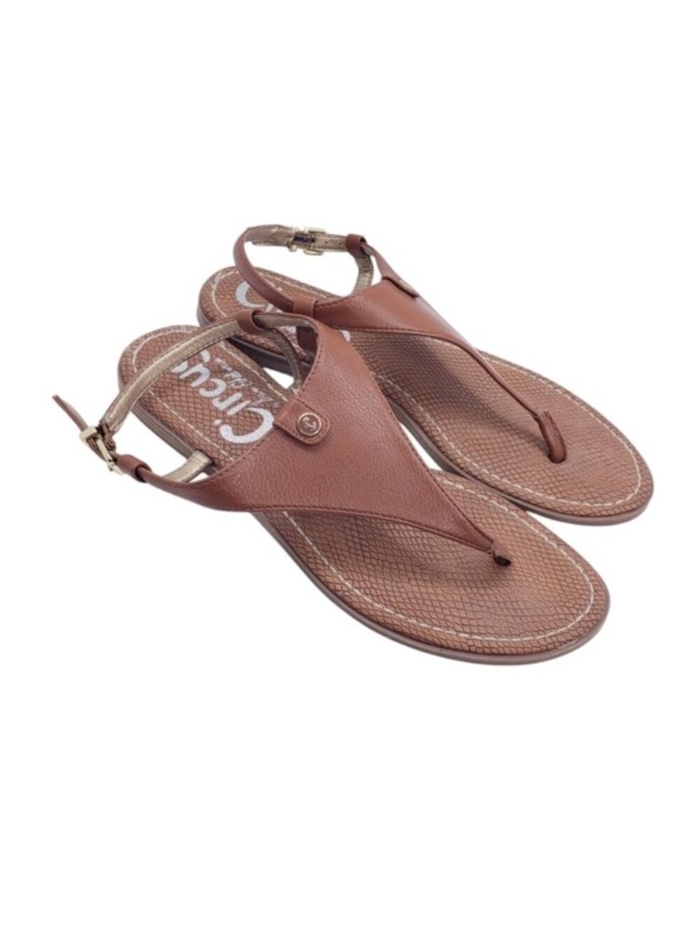 Sam Edelman Carolina Brown Faux Leather Ankle Strap Sandals Women's Size 9